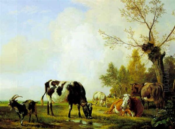 Weideszene Oil Painting by Jan van Os