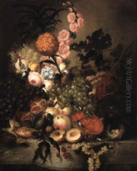 Nature Morte Aux Fleurs Et Aux Fruits Oil Painting by Jan van Os