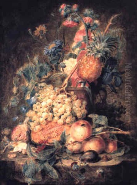 Nature Morte De Fruits Et De Fleurs Oil Painting by Jan van Os