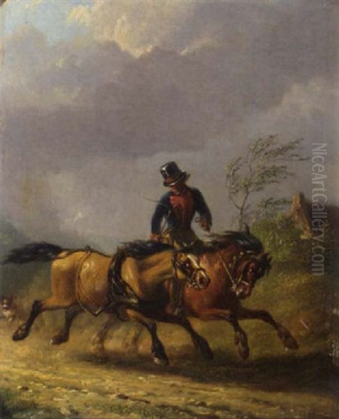 Catching The Escaped Horse Oil Painting by Pieter Frederick Van Os