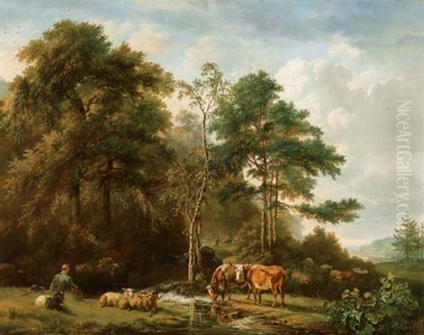 Landschaft Oil Painting by Pieter Gerardus Van Os