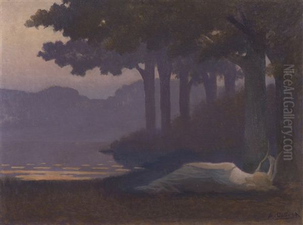 Kornernte Oil Painting by Alphonse Osbert