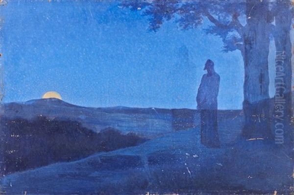 Solitude Du Christ Oil Painting by Alphonse Osbert