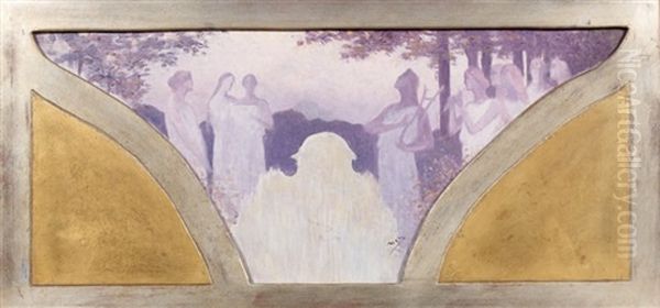 Les Muses (study) Oil Painting by Alphonse Osbert