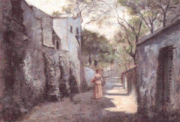 La Rue Saint Vincent A Montmartre Oil Painting by Alphonse Osbert