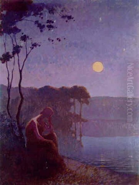 Reverie Lunaire Oil Painting by Alphonse Osbert