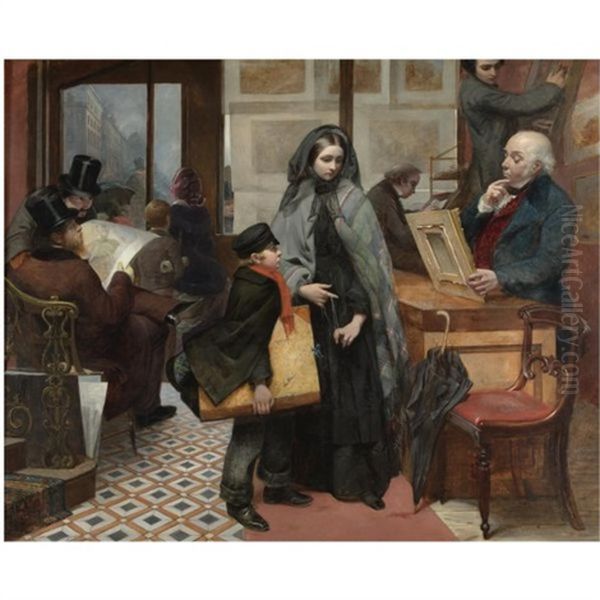 Nameless And Friendless, The Rich Man's Wealth Is His Strong City Oil Painting by Emily Mary Osborn