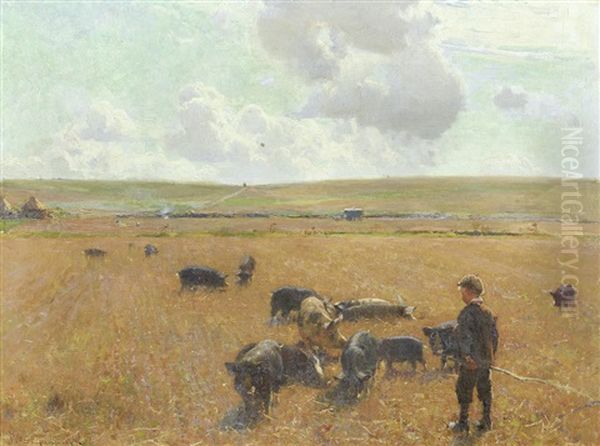 Joe The Swineherd Oil Painting by Walter Frederick Osborne