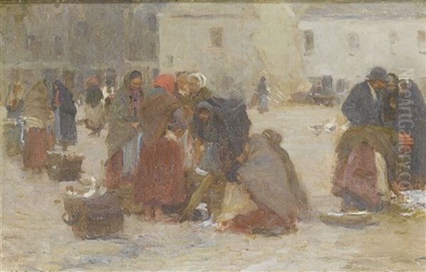 Fish Market, Galway Oil Painting by Walter Frederick Osborne