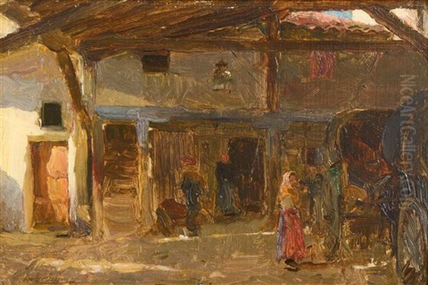 An Interior Of A Coach House Oil Painting by Walter Frederick Osborne