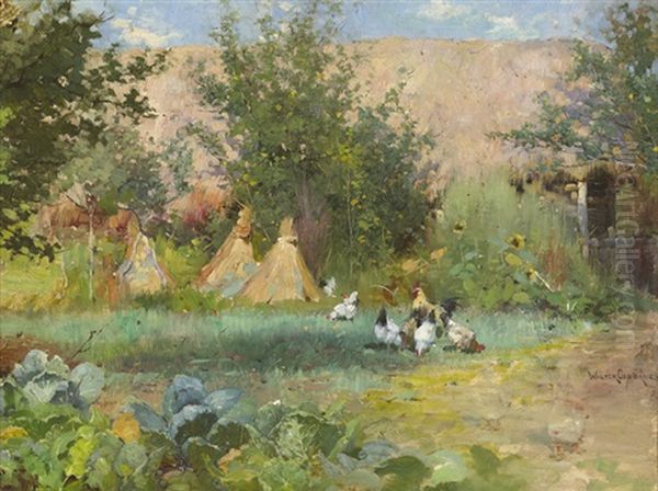 A Corner Of The Farmyard Oil Painting by Walter Frederick Osborne