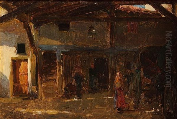 An Interior Of A Coach House Oil Painting by Walter Frederick Osborne