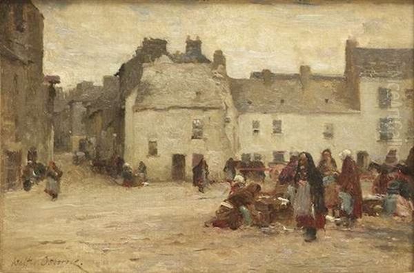 Galway Market Scene Oil Painting by Walter Frederick Osborne