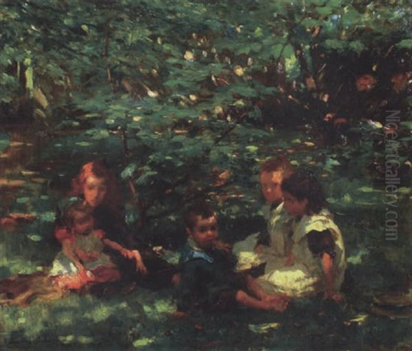 In The Garden, Castlewood Avenue Oil Painting by Walter Frederick Osborne