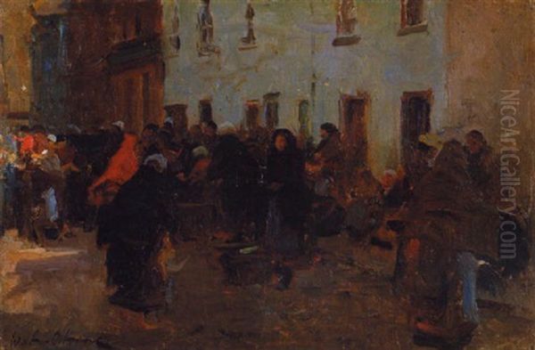 The Fowl Market, Galway Oil Painting by Walter Frederick Osborne