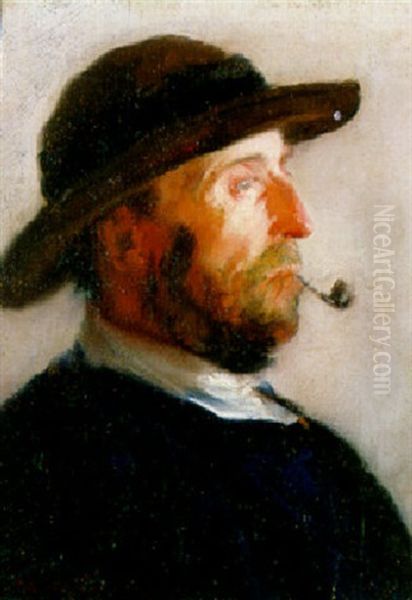 Portrait Of A Man With A Pipe Oil Painting by Walter Frederick Osborne