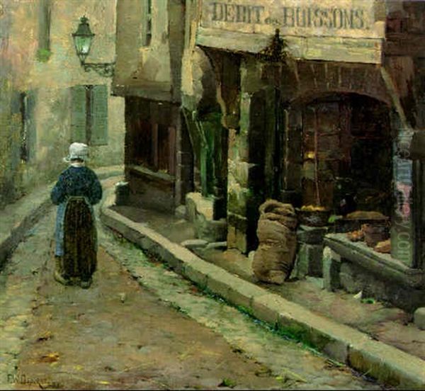 Rue Jerzual, Dinan Oil Painting by Walter Frederick Osborne