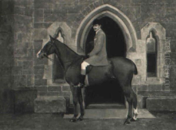 Sir Hercules Langrishe, Baronet, Master Of The Kilkenny Foxhounds (1890-1907) Outside Knocktopher Abbey Oil Painting by William Osborne