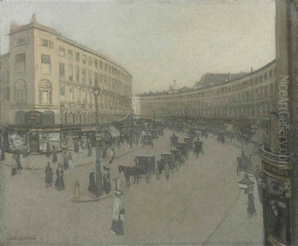 Regent Street, London Oil Painting by William Evelyn Osbourne