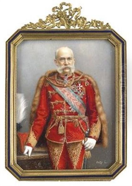 Kaiser Franz Joseph I. Von Osterreich Oil Painting by Lajos Osko