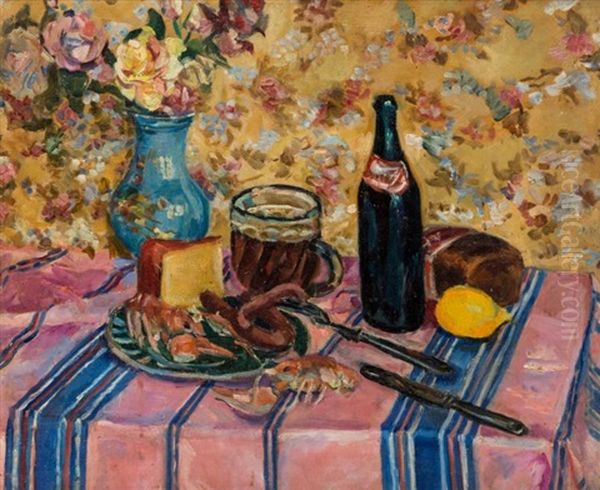 Still Life With A Beer Bottle by Alexandr Aleksandrovich Osmerkin