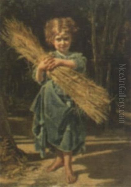 The Little Harvest Girl Oil Painting by Alessandro Ossani