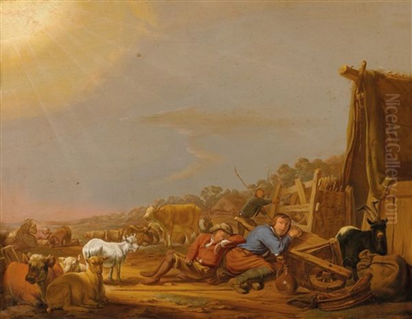 Die Verkundigung An Die Hirten Oil Painting by Jan van Ossenbeeck