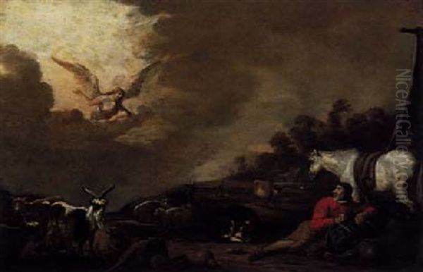 The Annunciation To The Shepherds Oil Painting by Jan van Ossenbeeck