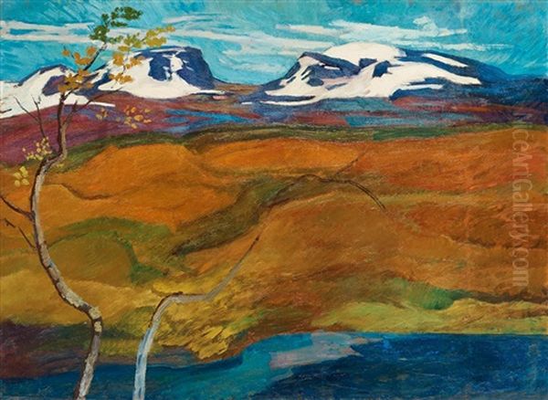 Lapporten (landscape From The North Of Sweden) Oil Painting by Helmer Osslund