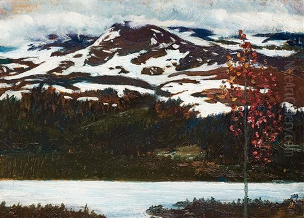 Northern Landscape In Autumn Oil Painting by Helmer Osslund