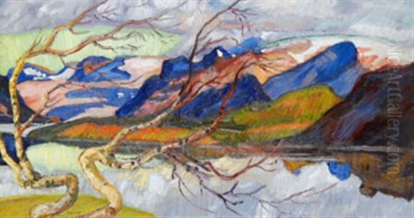 Kirkaufjall Pa Vag Till Stora Sjofallet Oil Painting by Helmer Osslund