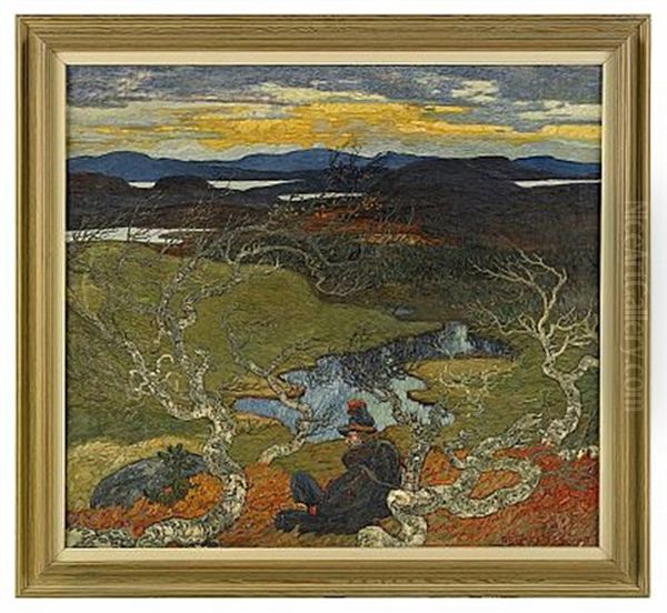 Varafton Bakom Kiruna Oil Painting by Helmer Osslund