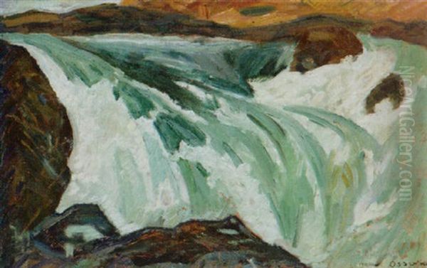 Hermelins Fall, Stora Sjofallet Oil Painting by Helmer Osslund