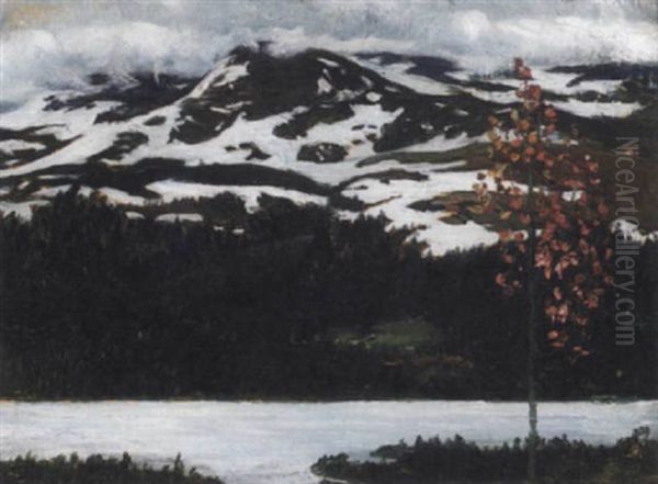 Norrlandskt Vinterlandskap Oil Painting by Helmer Osslund