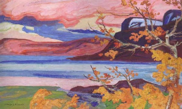 Hostlandskap, Lappland Oil Painting by Helmer Osslund