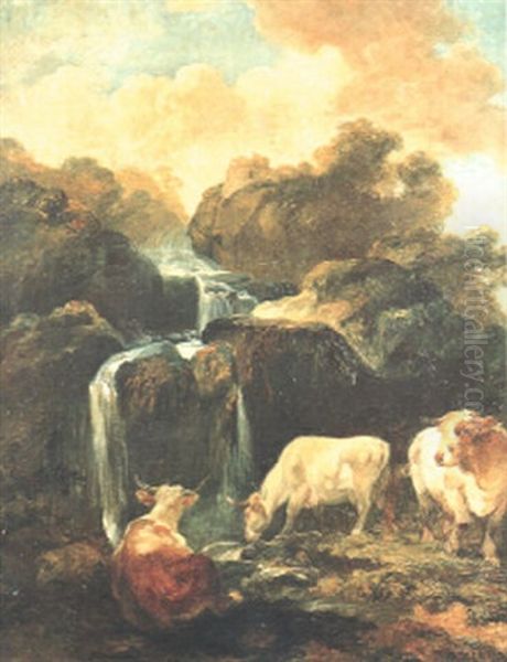 Cattle In A Landscape Oil Painting by Helmer Osslund