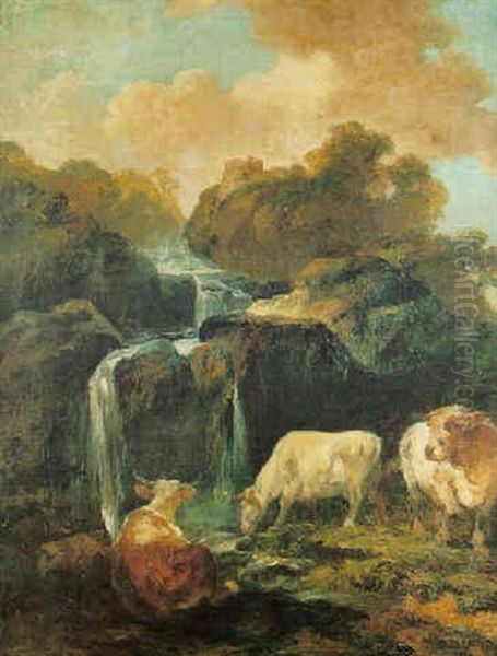 Cattle In A Landscape Oil Painting by Helmer Osslund