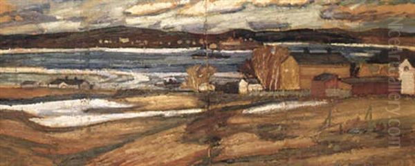 Utsigt Mot Sundsvallsfj,rden Oil Painting by Helmer Osslund