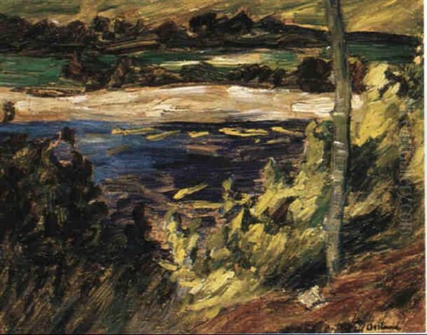 Gronskimrande Fjall Oil Painting by Helmer Osslund