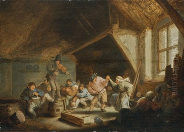 A Peasant Wedding Oil Painting by Adriaen Jansz van Ostade