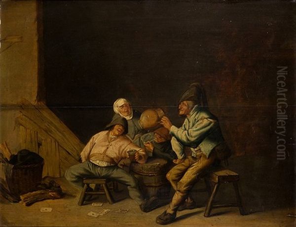 Interior Con Fumadores Oil Painting by Adriaen Jansz van Ostade