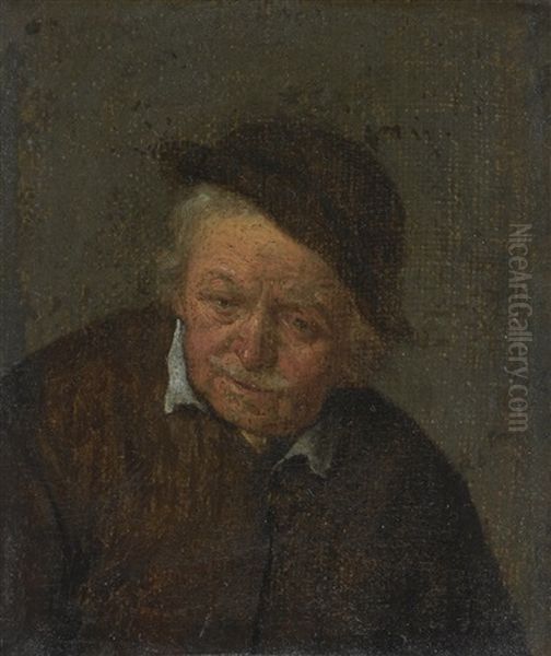 Portrait Of An Old Man, Bust Length Oil Painting by Adriaen Jansz van Ostade