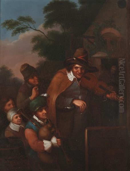 Musicians Oil Painting by Adriaen Jansz van Ostade