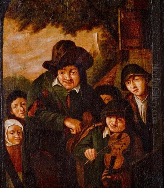 Musiciens Ambulants Oil Painting by Adriaen Jansz van Ostade