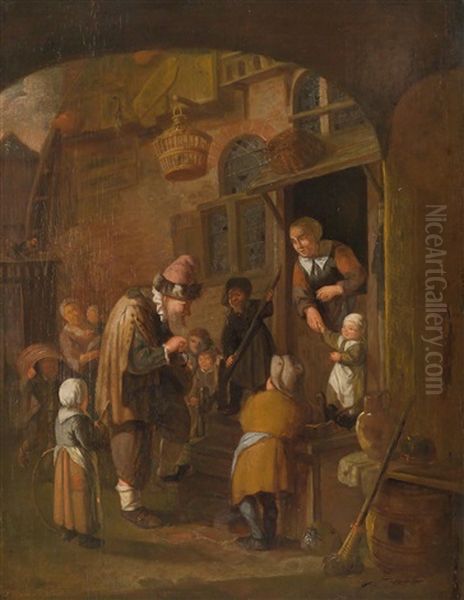 Der Drehorgelspieler Oil Painting by Adriaen Jansz van Ostade