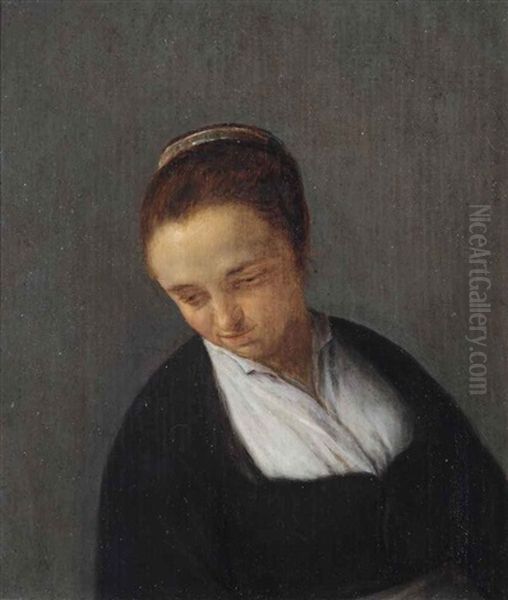 A Study Of A Seated Woman Oil Painting by Adriaen Jansz van Ostade