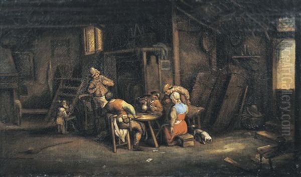 Das Fruhstuck In Der Bauernstube Oil Painting by Adriaen Jansz van Ostade