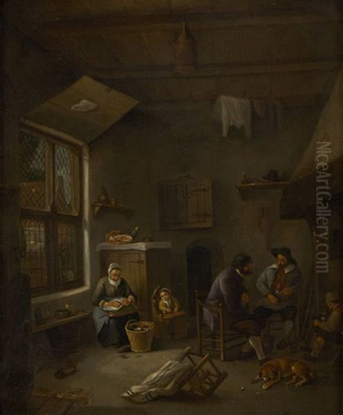 Interieur Anime Oil Painting by Adriaen Jansz van Ostade