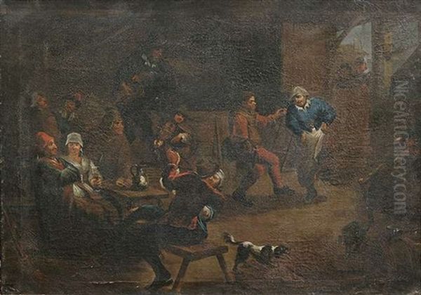 Bauerntanz Im Wirtshaus. Lustiges Treiben Im Wirtshaus (pair) Oil Painting by Adriaen Jansz van Ostade