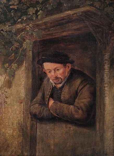 Bauer An Der Haustur Oil Painting by Adriaen Jansz van Ostade